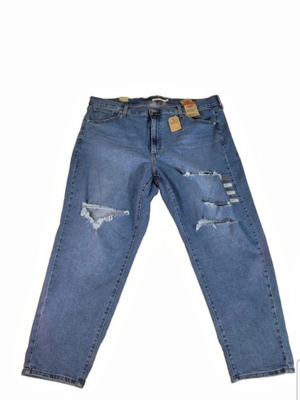 Levi's High Waisted Mom Jeans Distressed High Rise Blue Waist 22W NWT